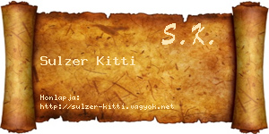 Sulzer Kitti névjegykártya